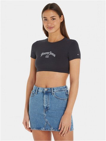 Tommy Jeans T-Shirt Grunge DW0DW16451 Černá Cropped Fit