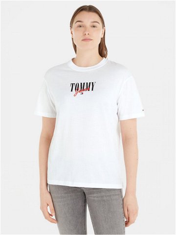 Tommy Jeans T-Shirt Essential Logo DW0DW16441 Bílá Relaxed Fit