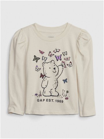 Krémové holčičí tričko s potiskem GAP