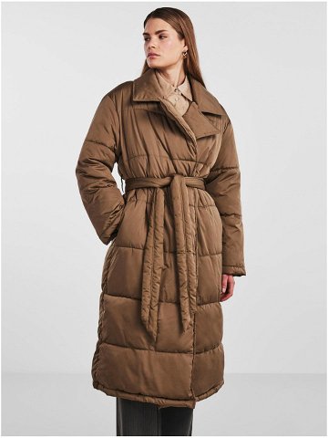 Hnědý dámský prošívaný oversize kabát Y A S Luffa