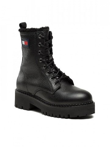 Tommy Jeans Polokozačky Tjw Urban Boot Tumbled Ltr Wl EN0EN02317 Černá