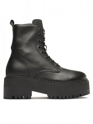 Tommy Jeans Polokozačky Tjw Boot Zip Up EN0EN02305 Černá