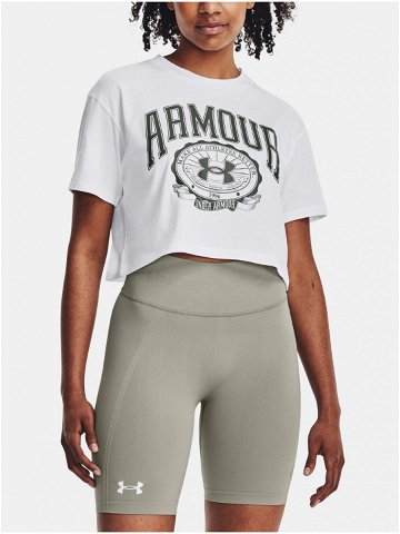 Bílé dámské sportovní cro top tričko Under Armour Collegiate