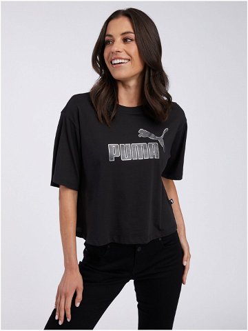 Černé dámské tričko Puma ESS Marbleized