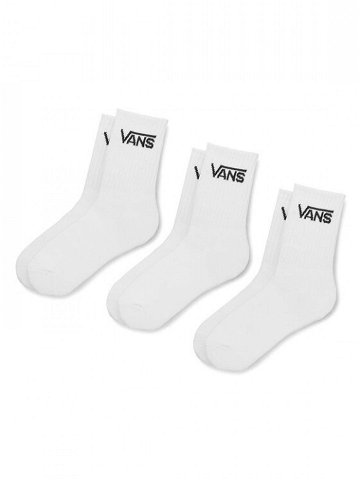 Vans Sada 3 párů dámských vysokých ponožek Classic Crew VN000XNQWHT Bílá