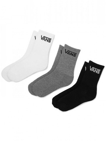 Vans Sada 3 párů dámských vysokých ponožek Classic Crew Boys VN000XNQIZH Bílá
