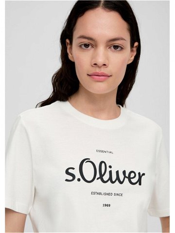 S Oliver T-Shirt 2136463 Écru Regular Fit