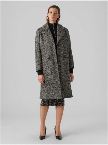 Šedo-černý dámský vzorovaný kabát AWARE by VERO MODA Gaida