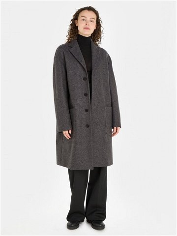 Calvin Klein Vlněný kabát K10K111745 Šedá Regular Fit