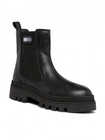 Tommy Jeans Kotníková obuv s elastickým prvkem Tjw Fashion Chelsea EN0EN02295 Černá