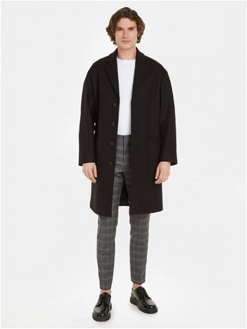 Calvin Klein Vlněný kabát K10K111745 Černá Regular Fit