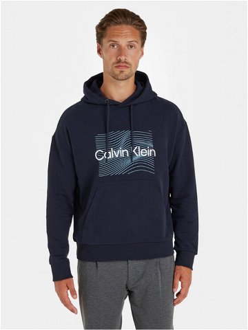 Calvin Klein Mikina Wave Lines Hero K10K112774 Tmavomodrá Regular Fit