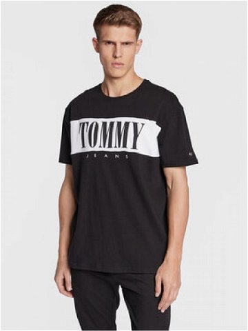 Tommy Jeans T-Shirt Colorblock Serif DM0DM14994 Černá Regular Fit