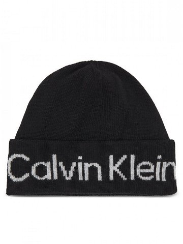 Calvin Klein Čepice Logo Reverso Tonal Beanie K60K611151 Černá