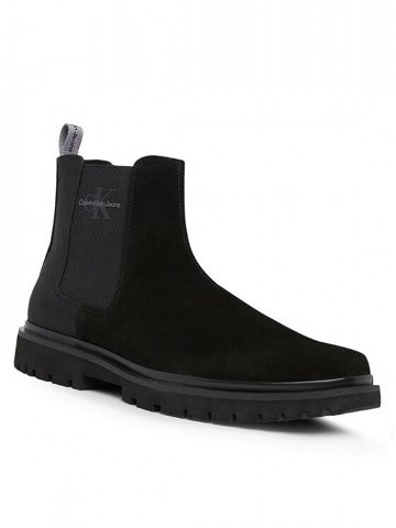 Calvin Klein Jeans Kotníková obuv s elastickým prvkem Eva Mid Chelsea Boot Suede YM0YM00764 Černá