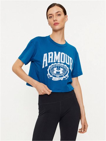 Under Armour T-Shirt Ua Collegiate Crest Crop Ss 1379402 Modrá Loose Fit