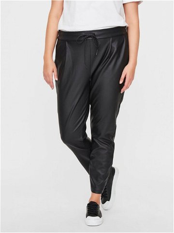 Vero Moda Curve Kalhoty z imitace kůže 10225775 Černá Regular Fit