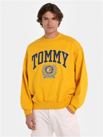 Tommy Jeans Mikina College Graphic DM0DM16804 Žlutá Boxy Fit