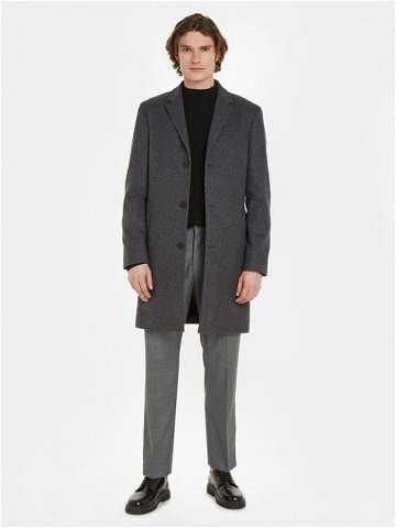 Calvin Klein Vlněný kabát K10K110462 Šedá Regular Fit