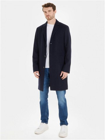 Calvin Klein Vlněný kabát K10K110462 Tmavomodrá Regular Fit