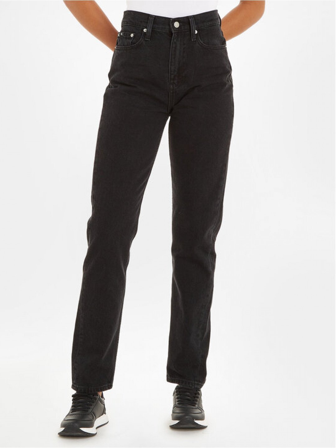 Calvin Klein Jeans Jeansy Authentic J20J222118 Černá Straight Fit