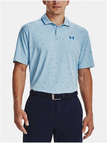 Světle modré pánské vzorované sportovní polo tričko Under Armour Verge