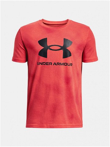 Červené vzorované tričko Under Armour UA SPORSTYLE LOGO AOP SS