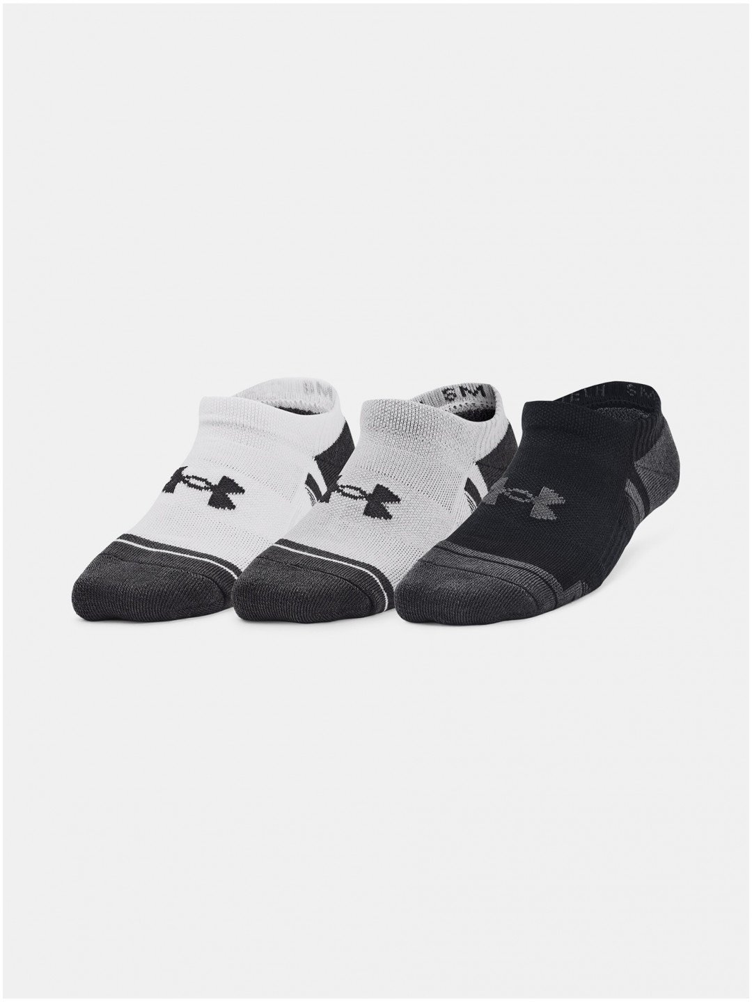 Sada tří párů dětských ponožek v bílé šedé a černé barvě Under Armour Performance