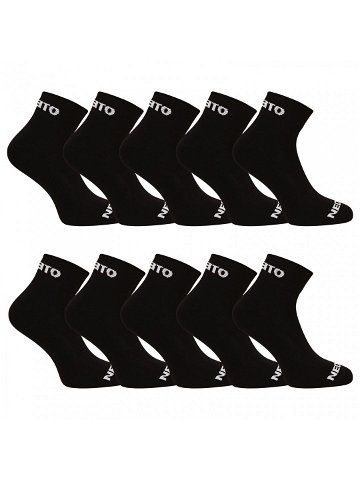 10PACK ponožky Nedeto kotníkové černé 10NDTPK001-brand L
