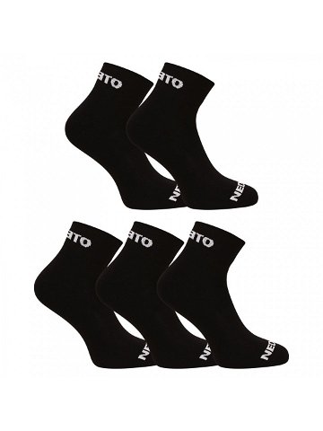 5PACK ponožky Nedeto kotníkové černé 5NDTPK001-brand L
