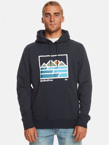 Quiksilver Mikina Landscape Lines Otlr EQYFT04832 Tmavomodrá Regular Fit