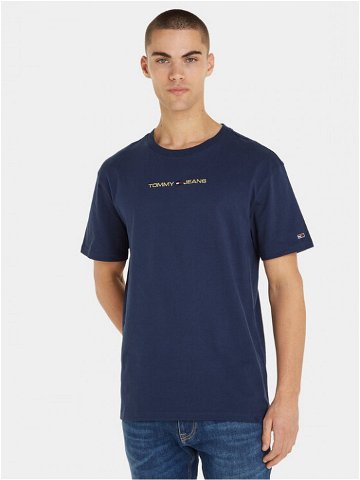 Tommy Jeans T-Shirt Classic Gold Linear DM0DM17728 Tmavomodrá Classic Fit