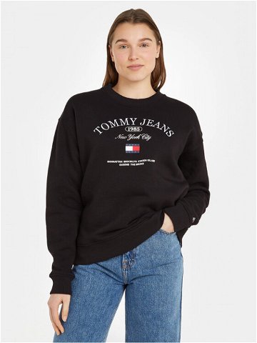Tommy Jeans Mikina Lux Ath DW0DW16413 Černá Relaxed Fit