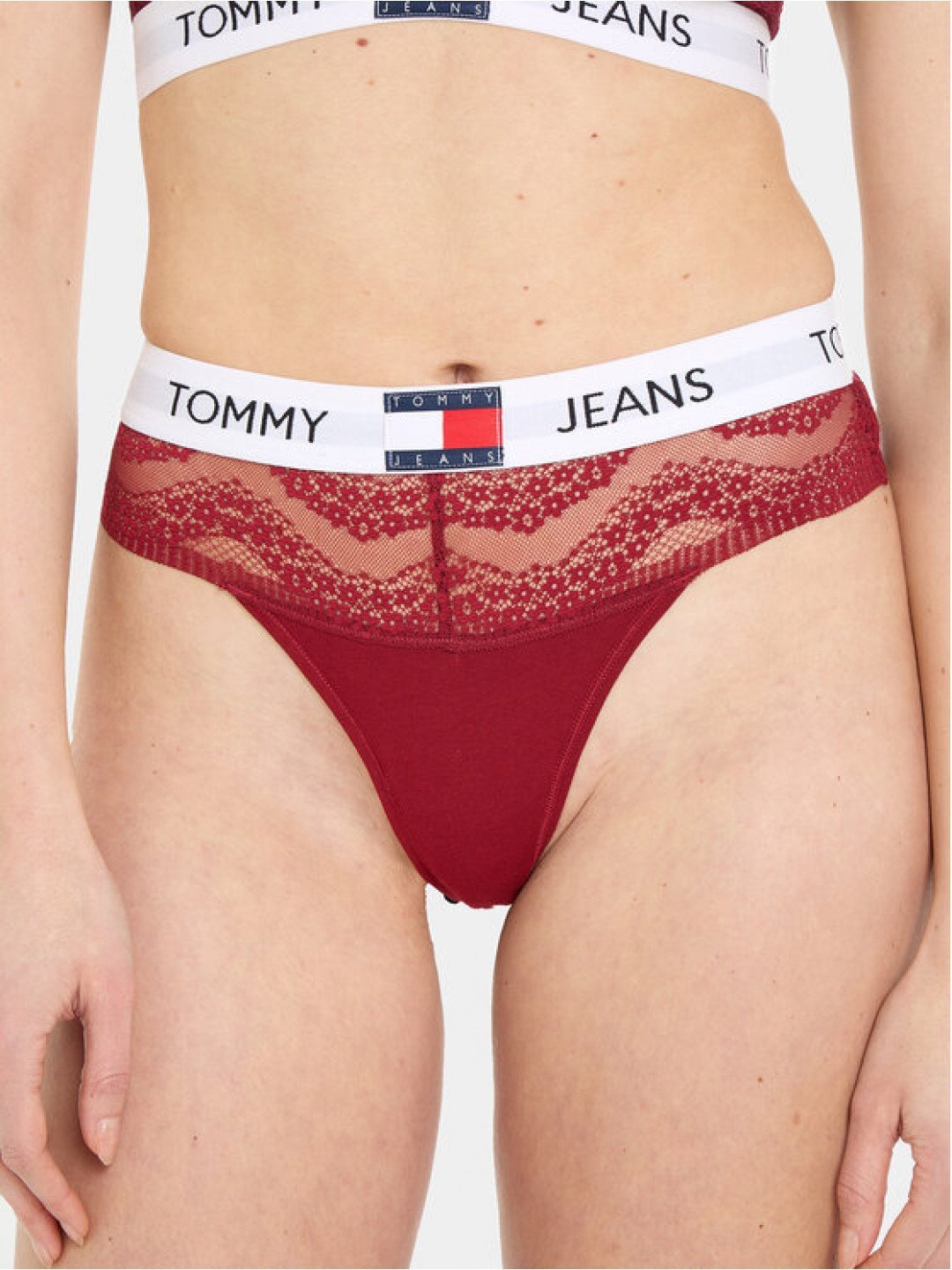 Tommy Jeans Kalhotky string UW0UW04695 Červená