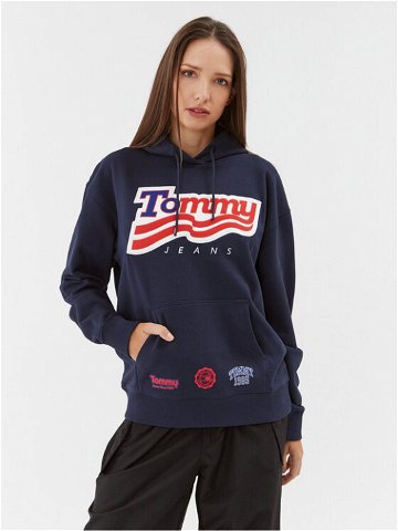 Tommy Jeans Mikina DW0DW17689 Tmavomodrá Relaxed Fit