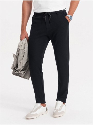 Černé pánské kalhoty Ombre Clothing