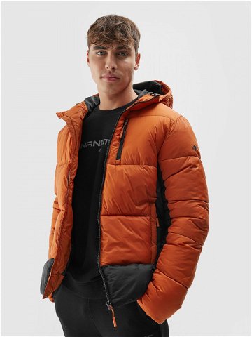 Pánská péřová bunda s výplní ze syntetického peří – oranžová