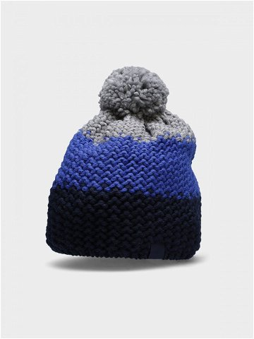 Pánská zimní čepice s vlnou – kobaltová