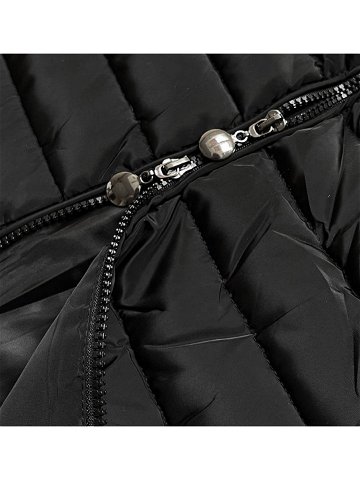 Černá prošívaná bunda s kapucí L22-9865-1 černá 52