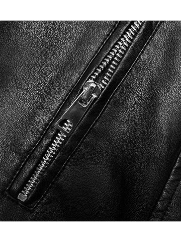 Černá bunda ramoneska s límcem 11Z8098 odcienie czerni XL 42