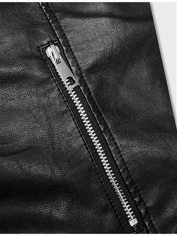 Černá dámská bunda ramoneska s límcem 11Z8097 odcienie czerni L 40