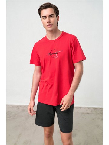 Pánské pyžamo s krátkým rukávem 70010 – Vamp XXL červená – černá