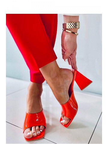 Dámské pantofle sandálky na podpatku PM2872 Oranžová – Sweet Shoes oranžová 39