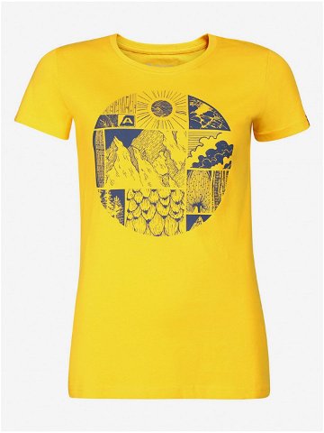 Žluté dámské tričko s potiskem ALPINE PRO ECCA
