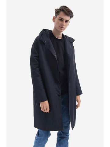 Bunda Wood Wood Tobias Twill Parka Coat 12135900-5269 NAVY pánská černá barva přechodná