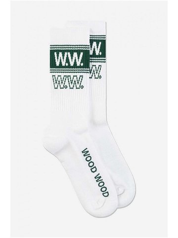 Ponožky Wood Wood pánské bílá barva 12249201 9517-WHITE