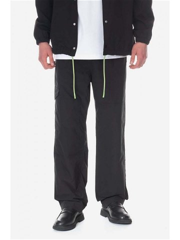 Kalhoty Wood Wood Halsey Crispy Tech Trousers 12245009-1283 BLACK pánské černá barva jednoduché