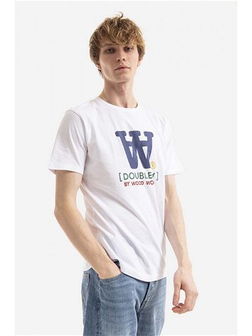Bavlněné tričko Wood Wood Ace Typo T-shirt bílá barva s potiskem 10285700 2222-WHITE