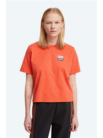 Bavlněné tričko Wood Wood Steffi T-Shirt x Fila oranžová barva 688376 B026-ORANGE
