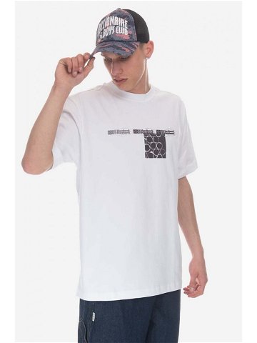 Bavlněné tričko Wood Wood Haider Texture T-shirt 12245706-2106 ANTHRACITE bílá barva s potiskem
